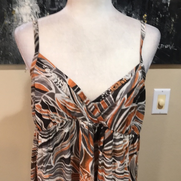 Derek Heart 100% Cotton Spaghetti Strap Tie Back Tiered Maxi Dress-Size L - Picture 5 of 7